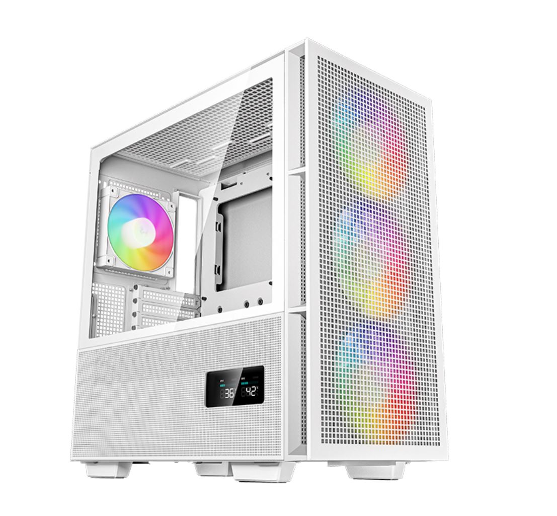 DeepCool CH560 DIGITAL White High Airflow Mid-Tower ATX Case, Digital Status Display, Magnetic Hybrid Mesh,Tempered Glass, 3 Pre-Installed 140mm Fans DeepCool CH560 DIGITAL White High Airflow Mid-Tower ATX Case, Digital Status Display, Magnetic Hybrid Mesh,Tempered Glass, 3 Pre-Installed 140mm Fans